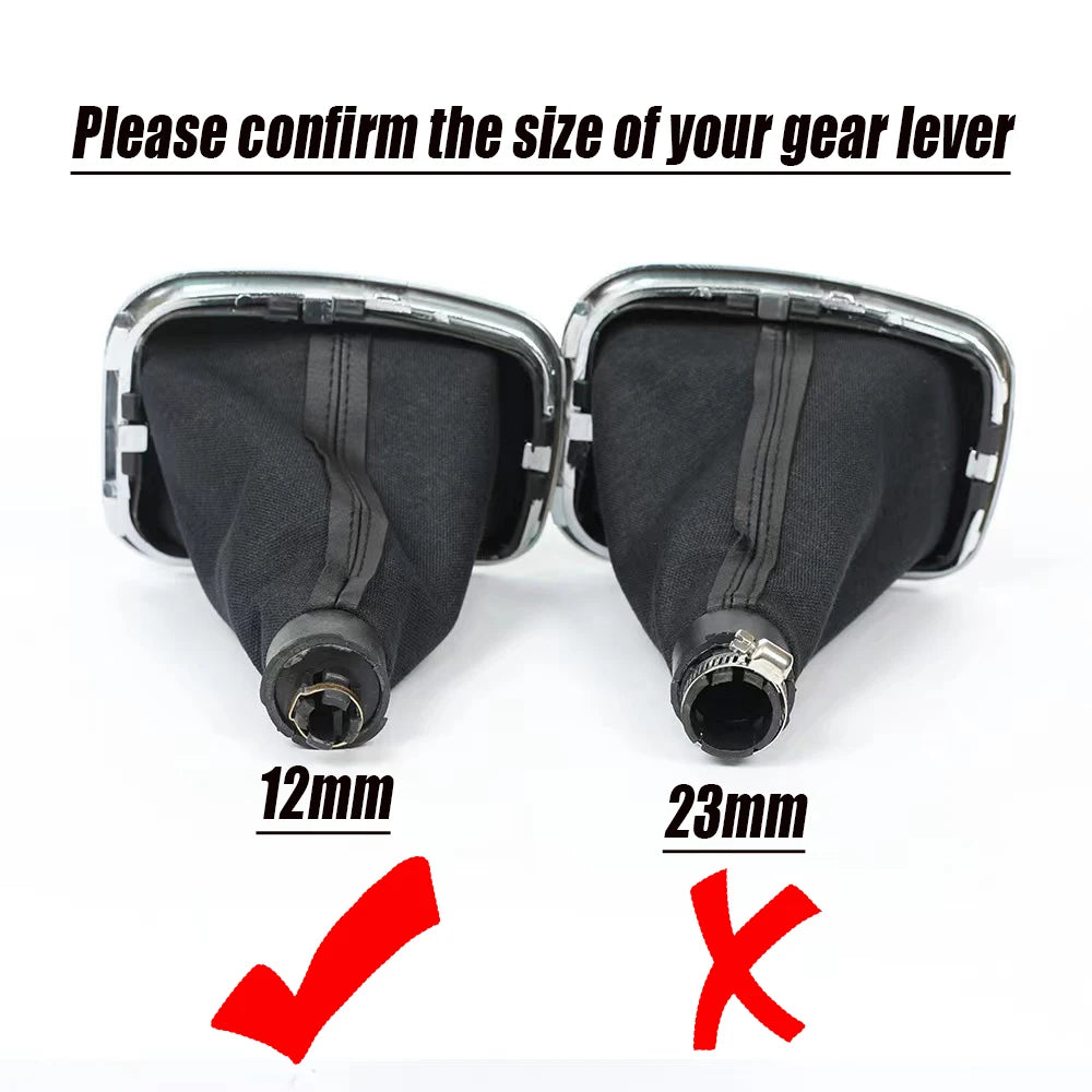 Car 5/6 Speed 12mm Gear Shift Knob Lever Shifter Gaiter Boot For Volkswagen