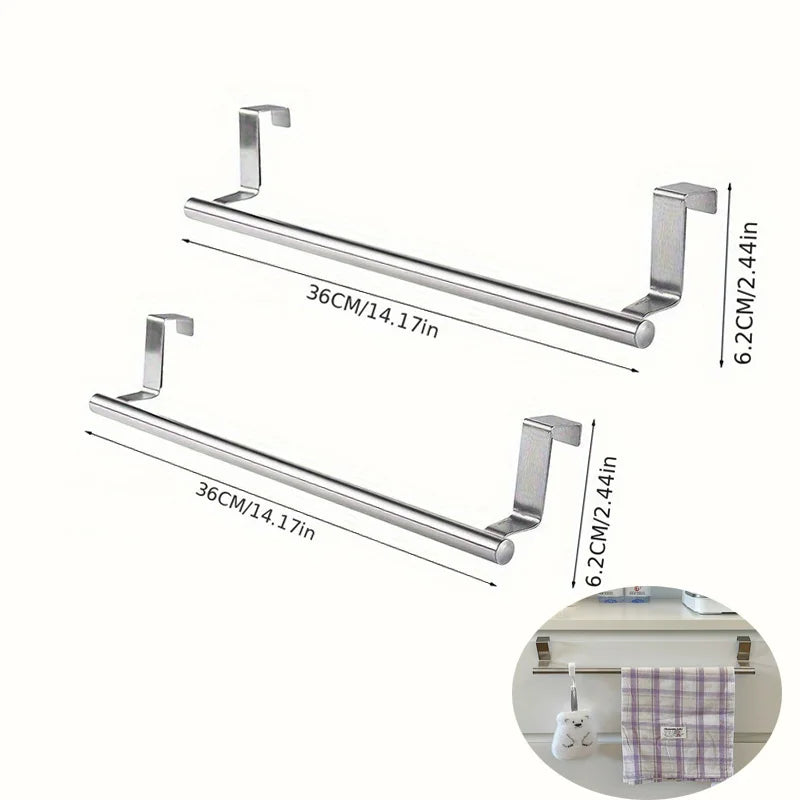 Towel Rack Over Door Towel Bar Hanging Holder Stainless Steel Bathroom