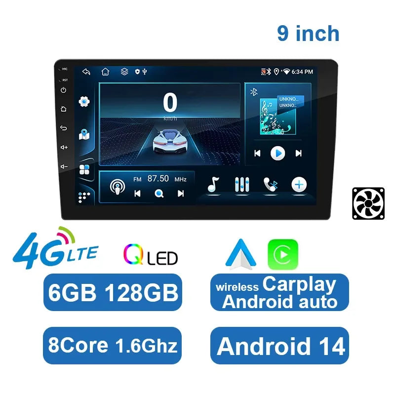 ESSGOO 7 9 10" Car Radio Android Auto Carplay Car Stereo Multimedia Player