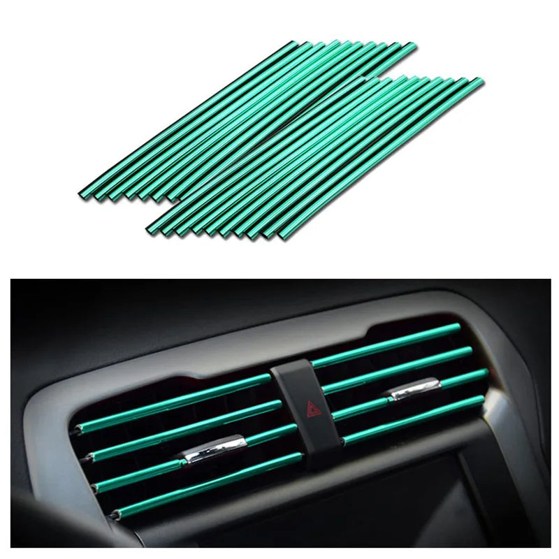 10 Pcs Car Air Vent Grille Trim Sticker U Style Air Conditioner Outlet