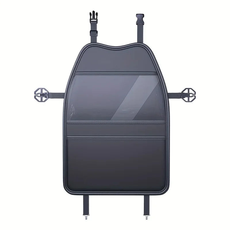 PU Leather Car Seat Kick Proof Pad with Pockets Multi-functional Tablet