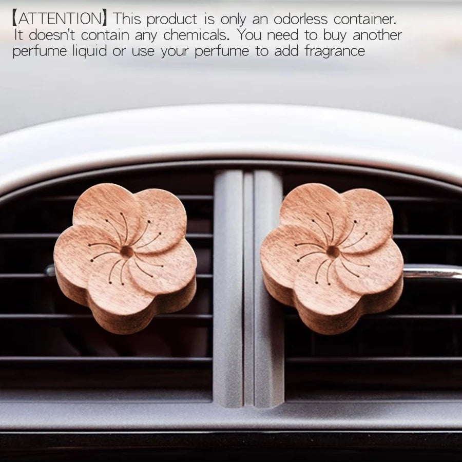 DIY fragrance No perfume wooden flower diffuser vent clip ornament car air