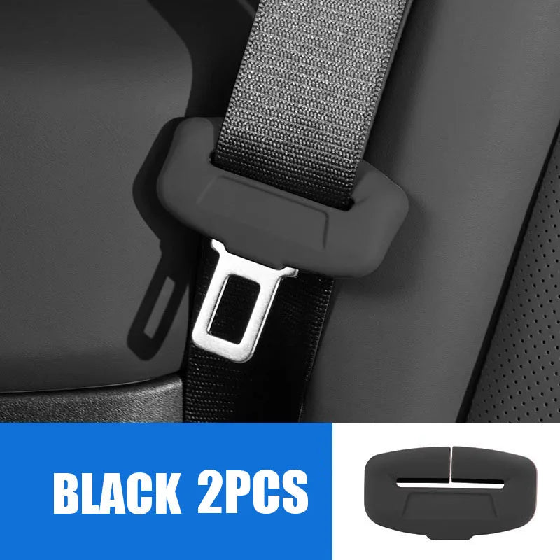 Car Seat Belt Buckle Protector Cover 2Pcs Soft Silicone Anti-Collision Case