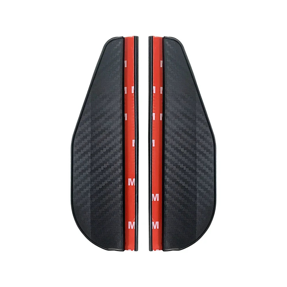2PCS Car Rearview Mirror Rain Eyebrow Carbon Fiber Sun Visor Shade Cover