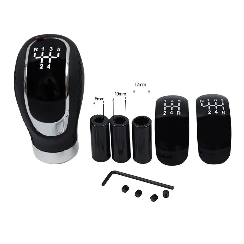 5/6 Speed Gear Shift Knob Shifter Lever Handle Modified Stick Leather Auto
