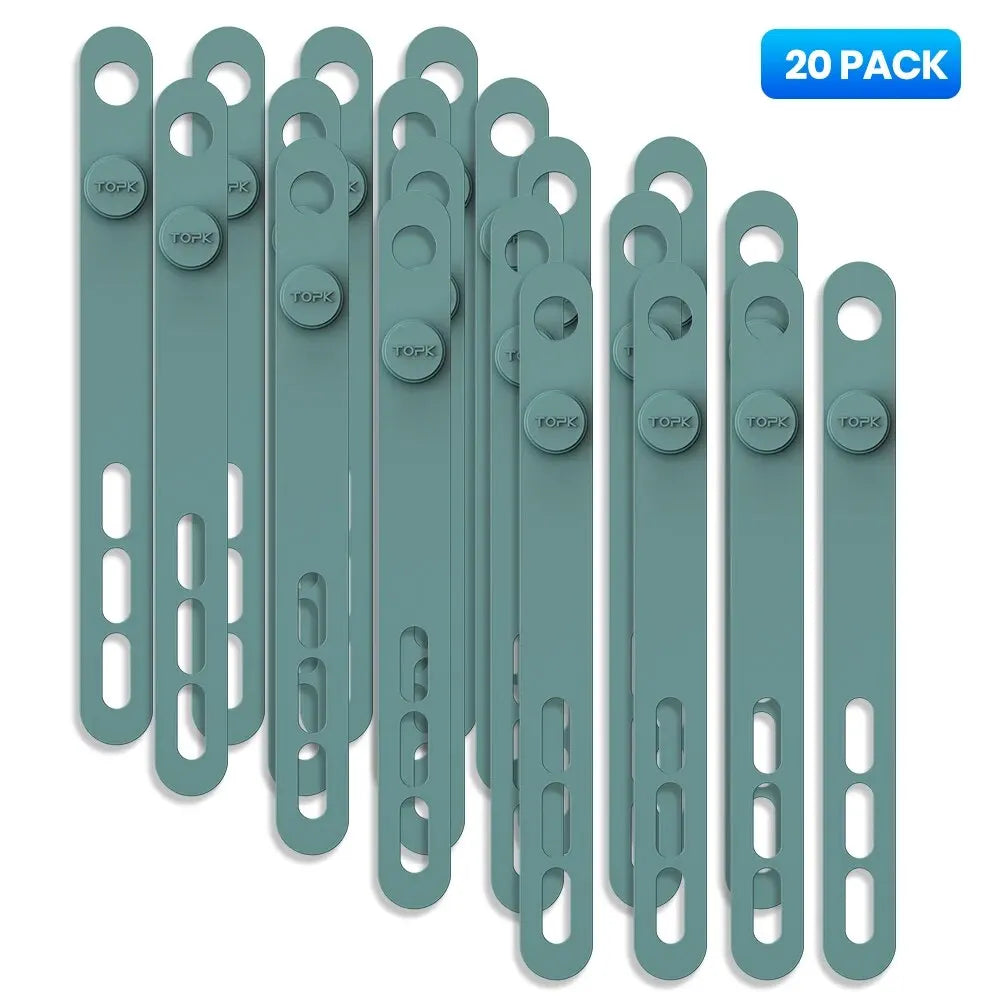 TOPK Reusable Silicone Cable Ties
