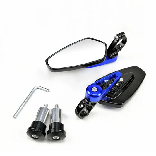 1 Pair 7/8" 22mm Motorcycle Rearview Mirrors Scooter Bar End Handlebar