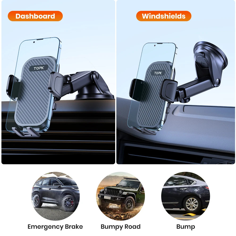 TOPK Dashboard & Windshield Car Phone Holder
