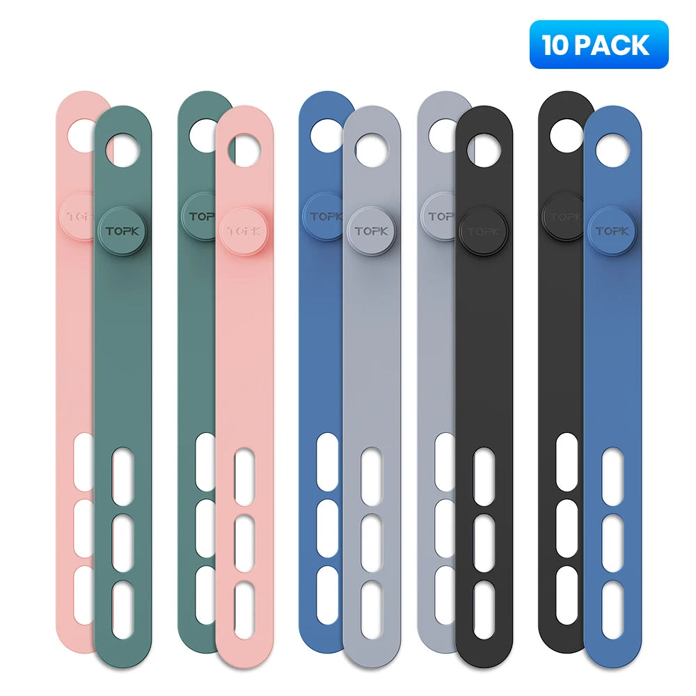 TOPK Reusable Silicone Cable Organizer Ties
