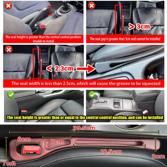 1 Pair Car Seat Gap Plug Strip Side Seam Car Gap Filler Leak Proof Seat Gap