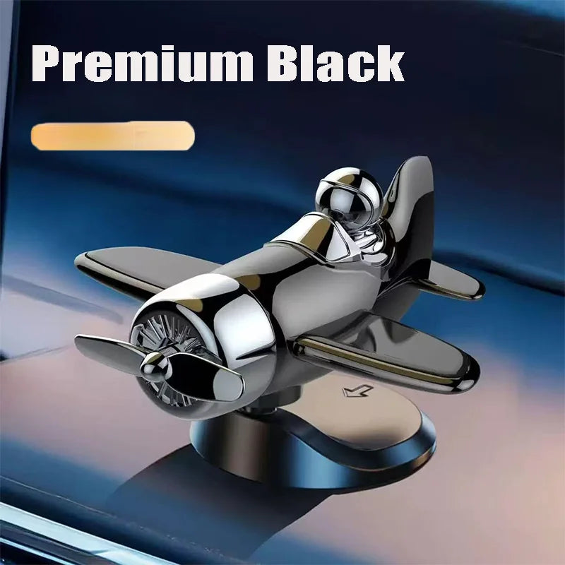 Solar Powered Rotating Airplane Car Dashboard Ornament 360° Auto Spin Decor