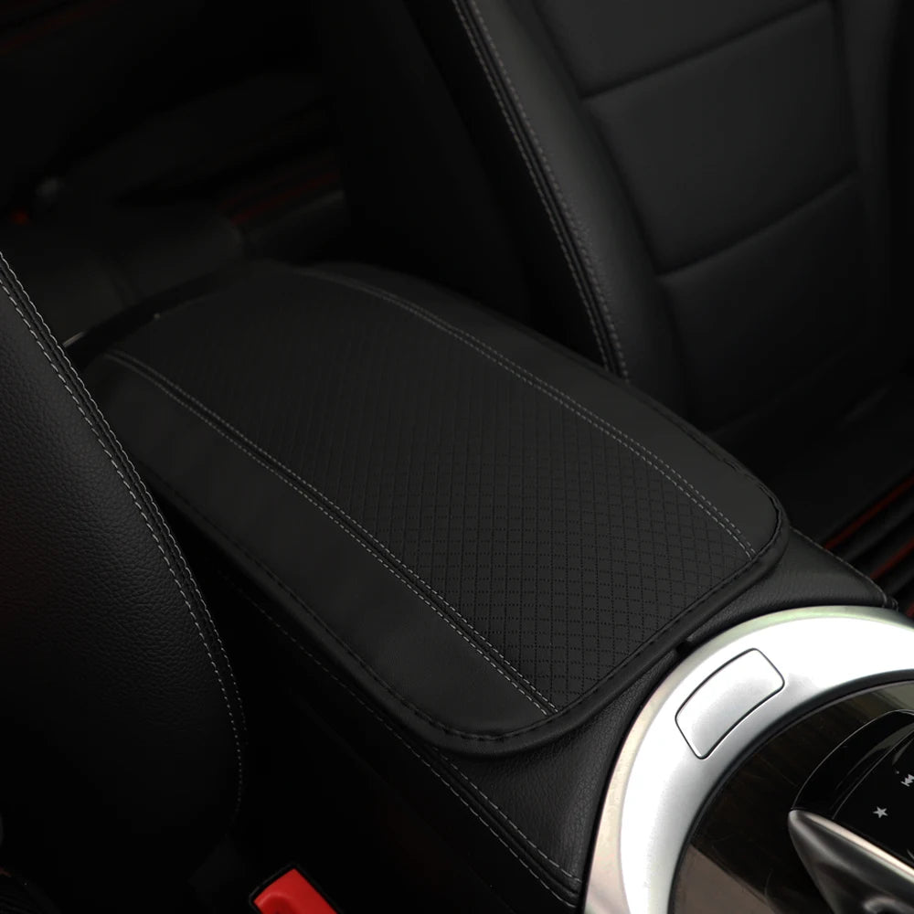 1 PU Comfortable Embossed Waterproof Anti-fouling Car Armrest Cushion