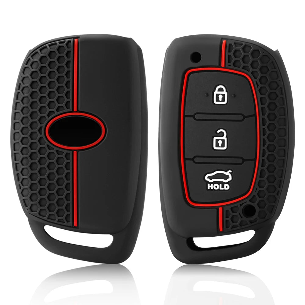 3/4 Button Silicone Car Key Case For Hyundai Solaris Verna Elantra Santa Fe