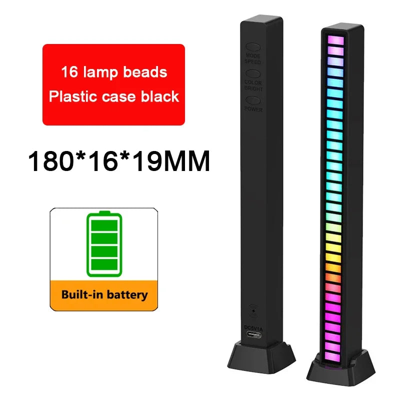 RGB LED Strip Light Music Sound Control Pickup Rhythm Ambient Lamp