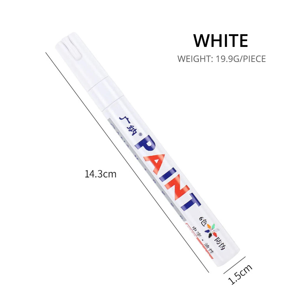 1pcs White Waterproof Cars Wheel Tire Oily Mark Pen Auto Rubber Tyre Paint