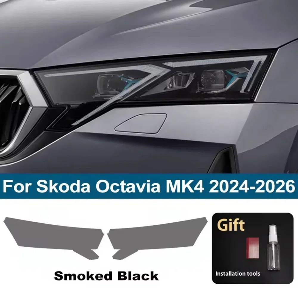 For Skoda Octavia MK4 MK3 2017-2026 High Gloss Smoke Black Pre Cut Car