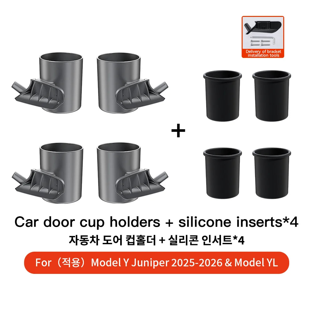 YZ For Tesla Model 3 Y/YL Highland Juniper 2026 4 Pcs/Set Car Door Cup