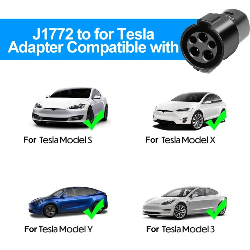 EV Adapter Type1 J1772 To For Tesla EV Charger Adapter Latch For Model 3