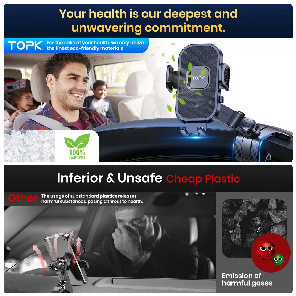TOPK Hands-Free Dashboard Car Phone Holder