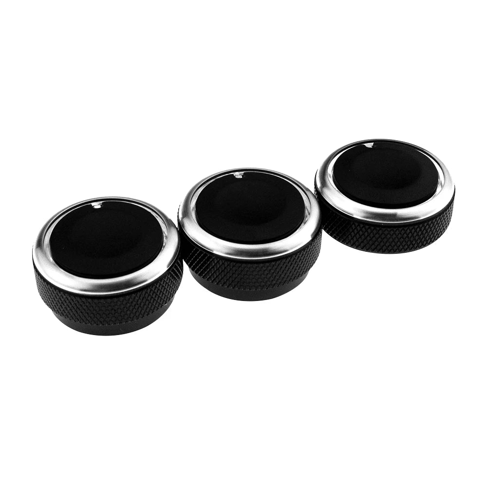 3pcs/set Aluminum Alloy Car Ac Knob Air Conditioning Heat Control Knobs For