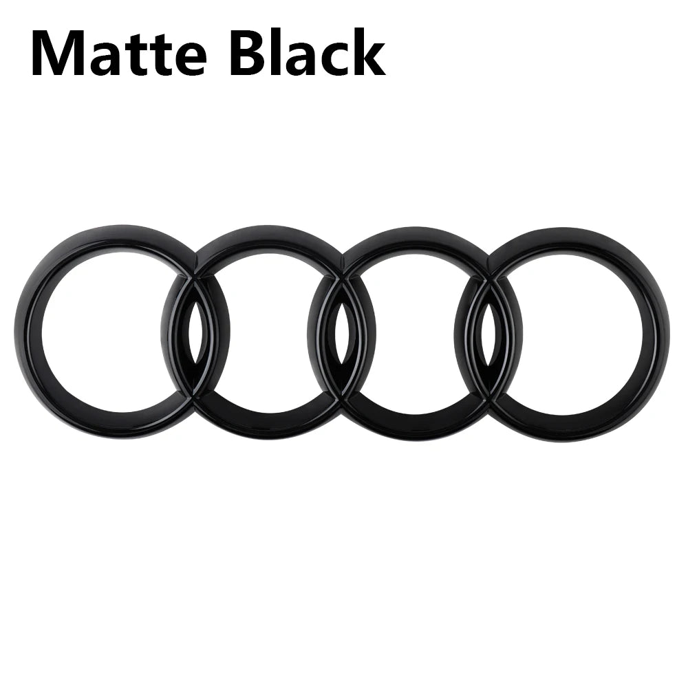 4 Rings Logo ABS Chrome Black Car Front Hood Emblem Bonnet Auto Badge Rear