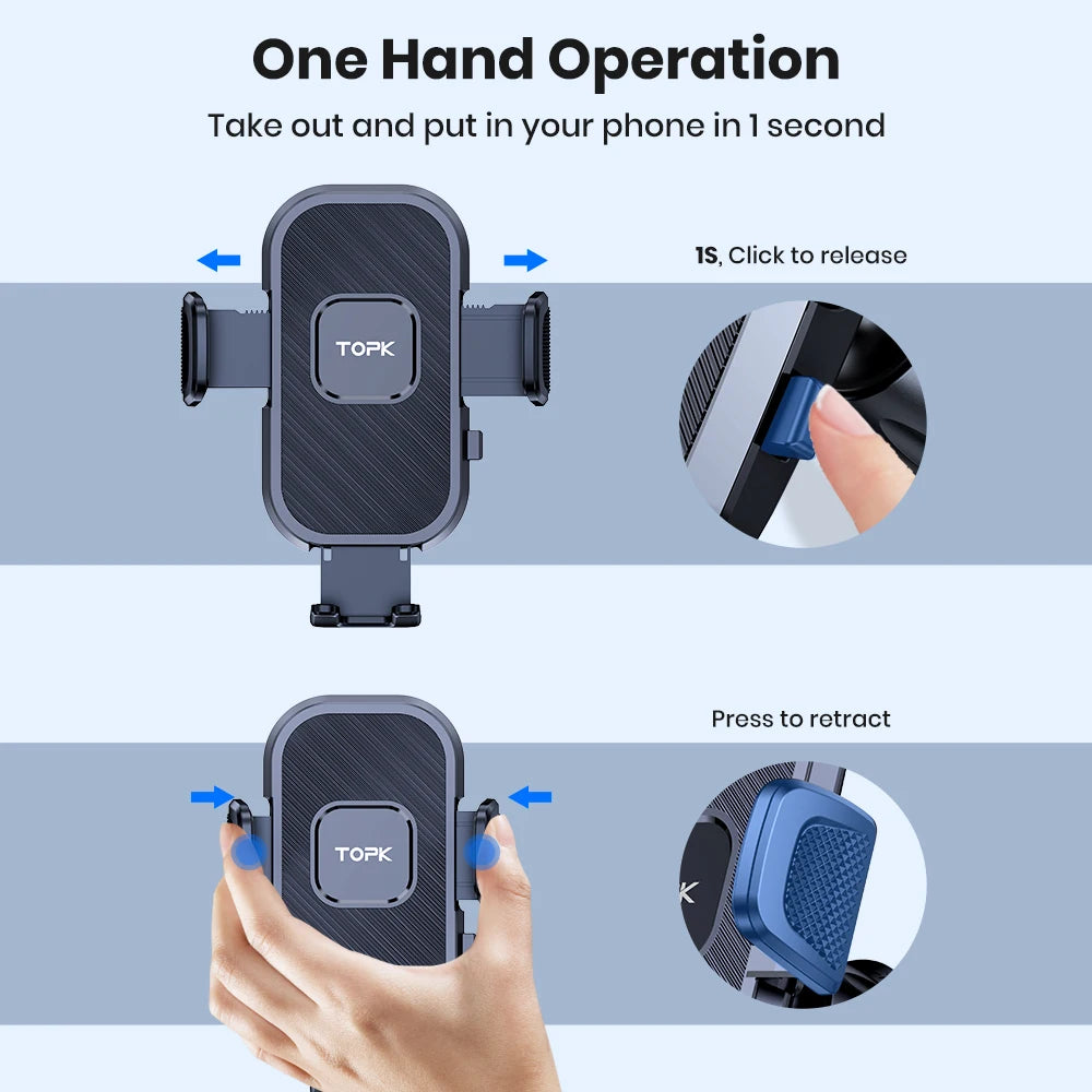 TOPK Holder Cars 2-In-1 Car Mount Dashboard Air Vent Compatible