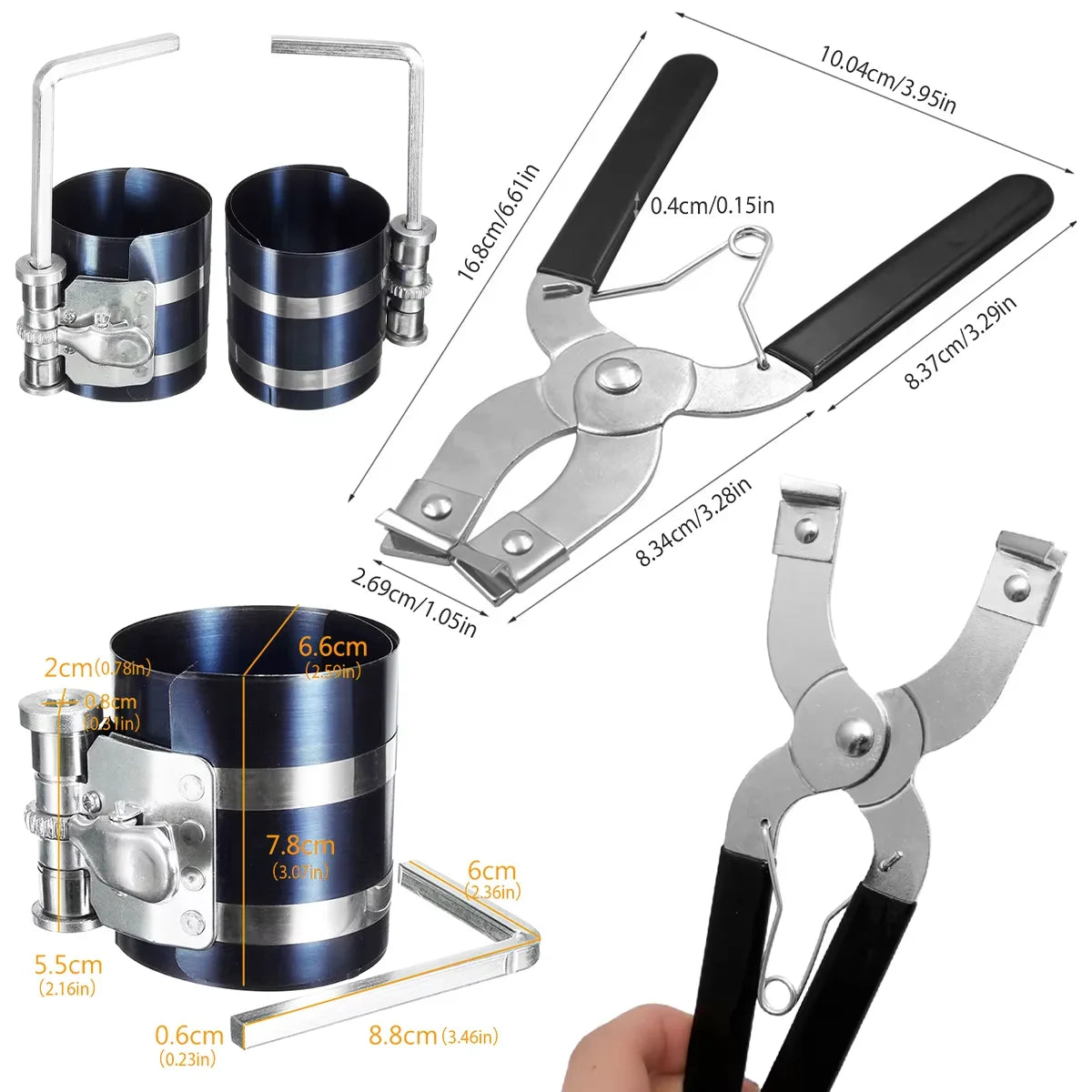 Piston Ring Installer Piston Ring Plier 53-175mm Piston Ring Compressor