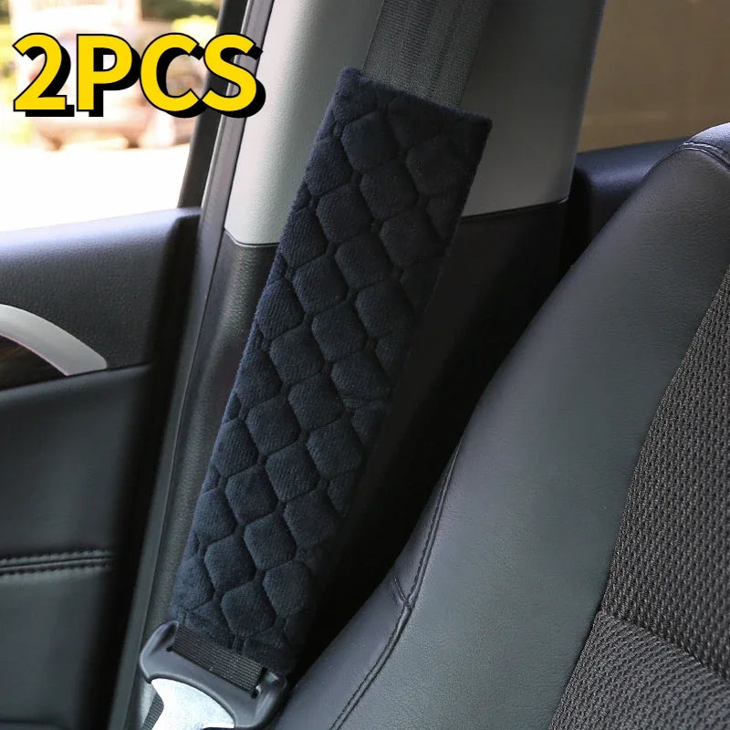 2PCS Car Seat Belt Cover Adjustable Plush Car Safety Belt Cover Shoulder