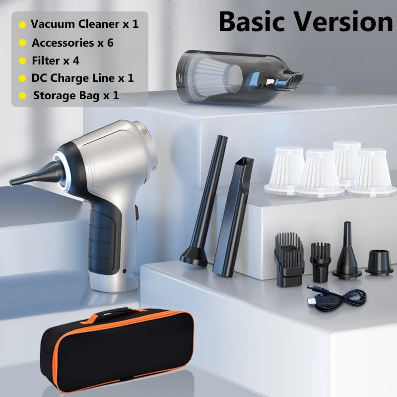 Rechargeable Wireless Handheld Car Vacuum Cleaner Strong Suction Wet Dry