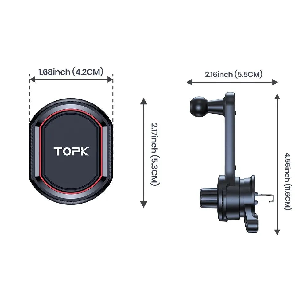 360° Magnetic Air Vent Phone Holder with Extended Hook