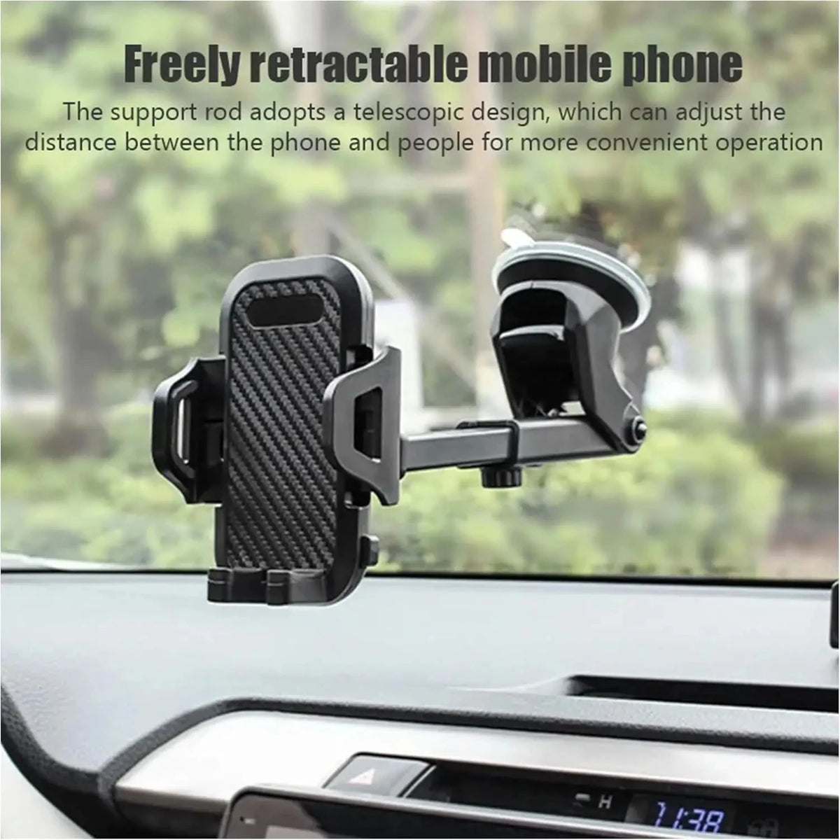 3-in-1 Car Phone Mount Holder CradleDashboard Windshield Air Vent Suction