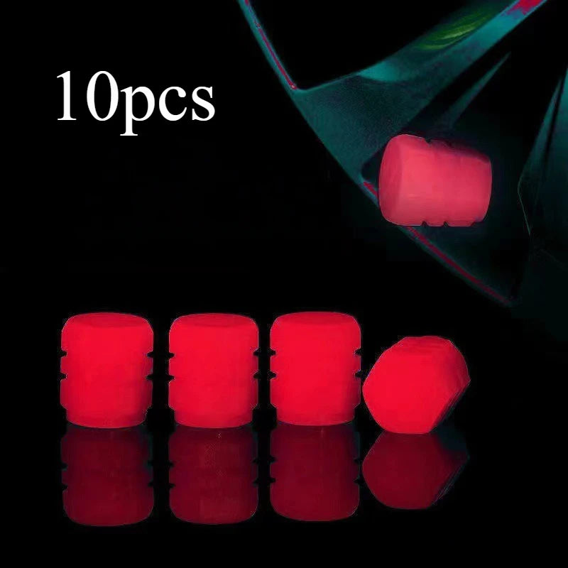 10pcs Luminous Valve Stem Cap Car Decor