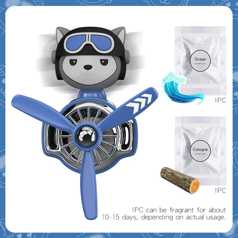 Rotating pilot bear ornaments outlet car air freshener vent clip perfume