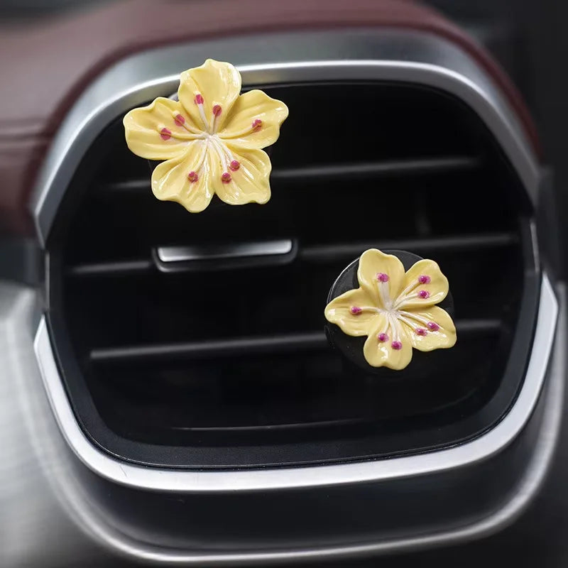 2Pcs Car Perfume Clip Flower Car Air Freshener with Fresh Color Air Outlet