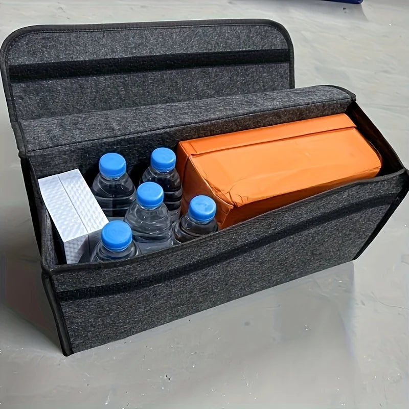 1-Pack Car Trunk Organizer: Foldable, Multi-Compartment with Ergonomic