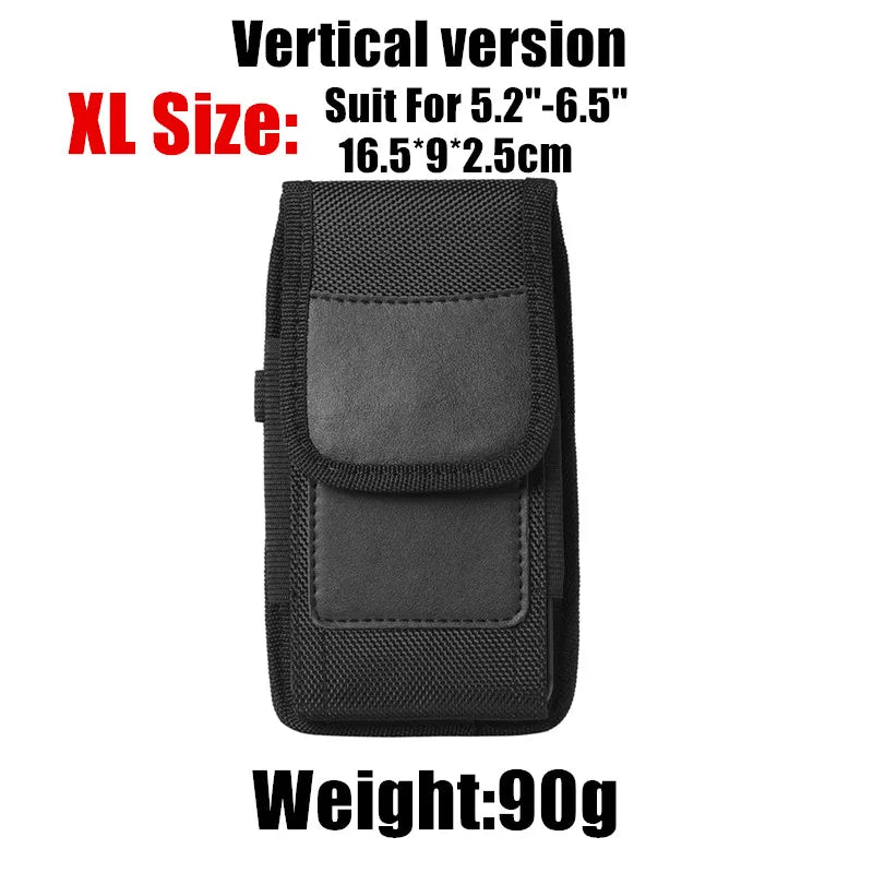 Vertical Nylon Cell Phone Belt Clip Holster Pouch Buckle Wallet Card Holder