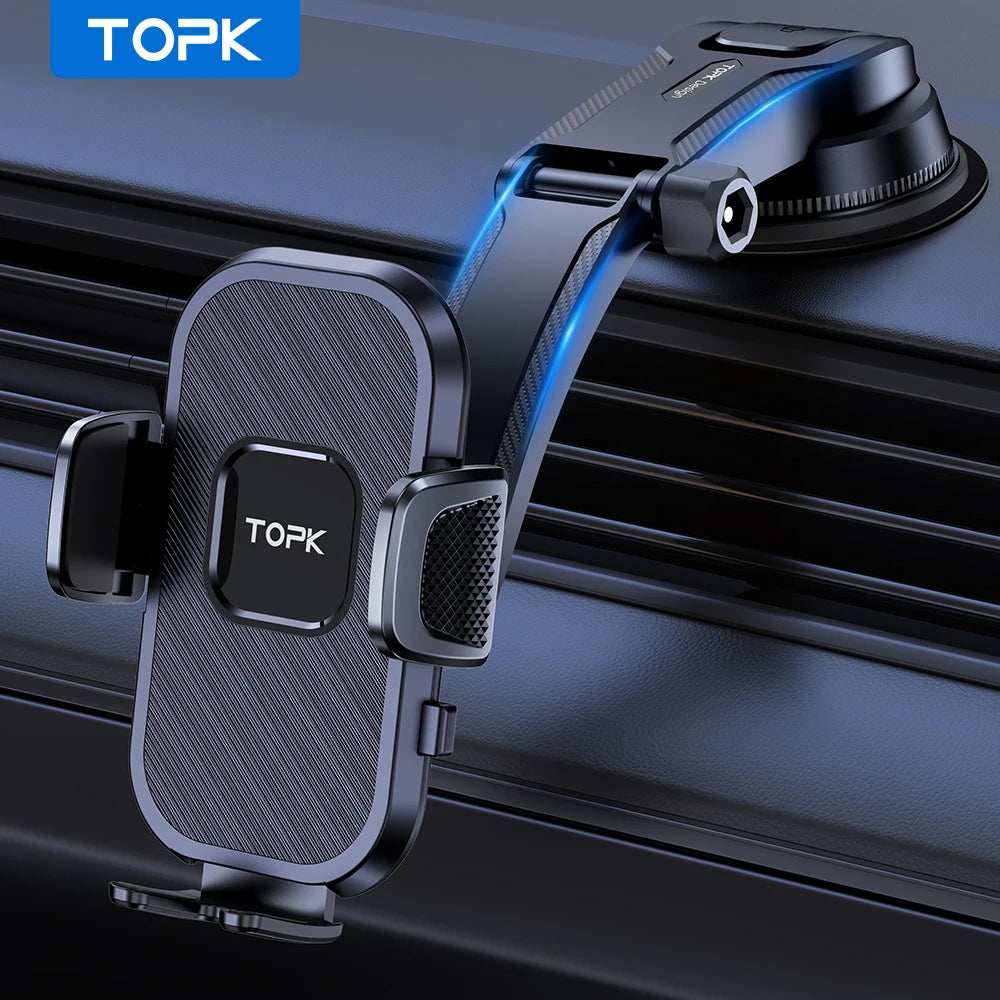 TOPK Car Phone Holder Air Vent Suction Cup Mount for iPhone Xiaomi Samsung