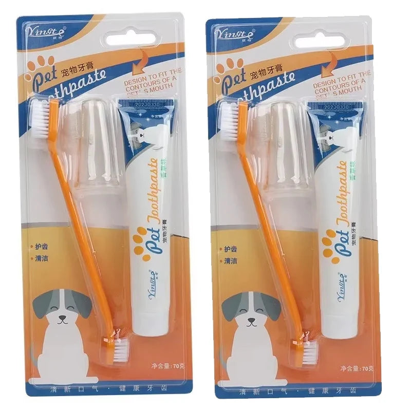 Pet Cleaning Tools Kit Dog Gum Care Products Kit Reduces Plaque & Tartar