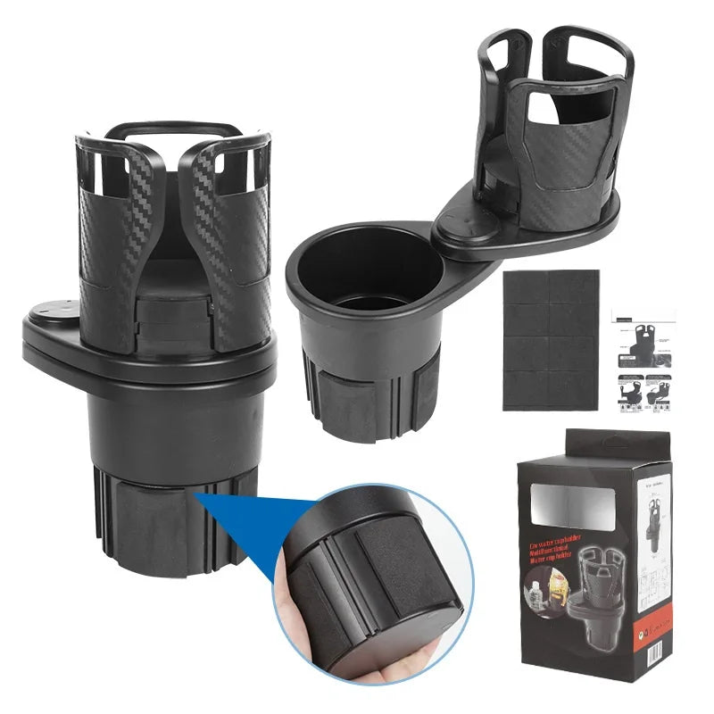 Rotating Car Center Console Beverage Rack Car Cup Holder Double-Layer