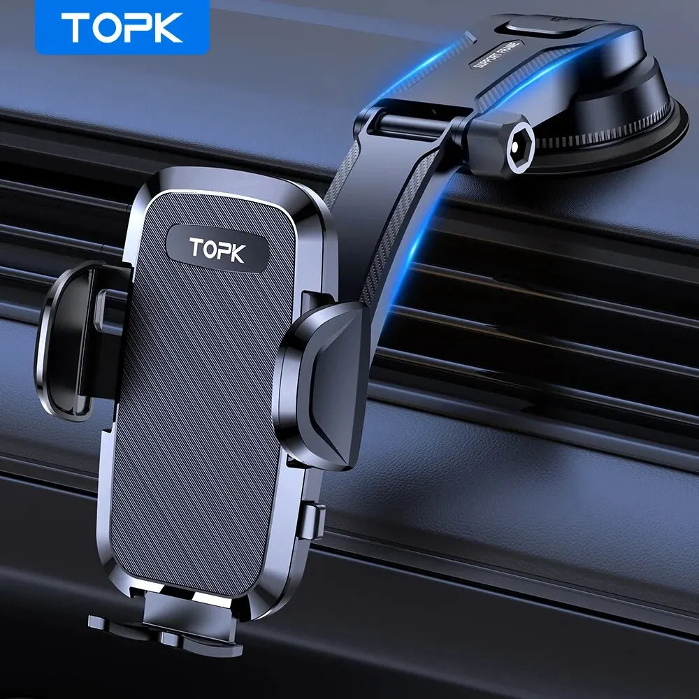TOPK Car Phone Holder Mount 2-In-1 Handsfree Stand Dashboard Air Vent
