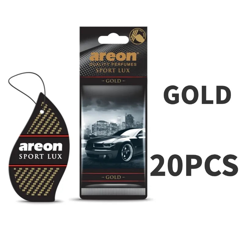 Areon Sport Lux Gold Hanging Car Air Freshener Long-Lasting Odor Eliminator