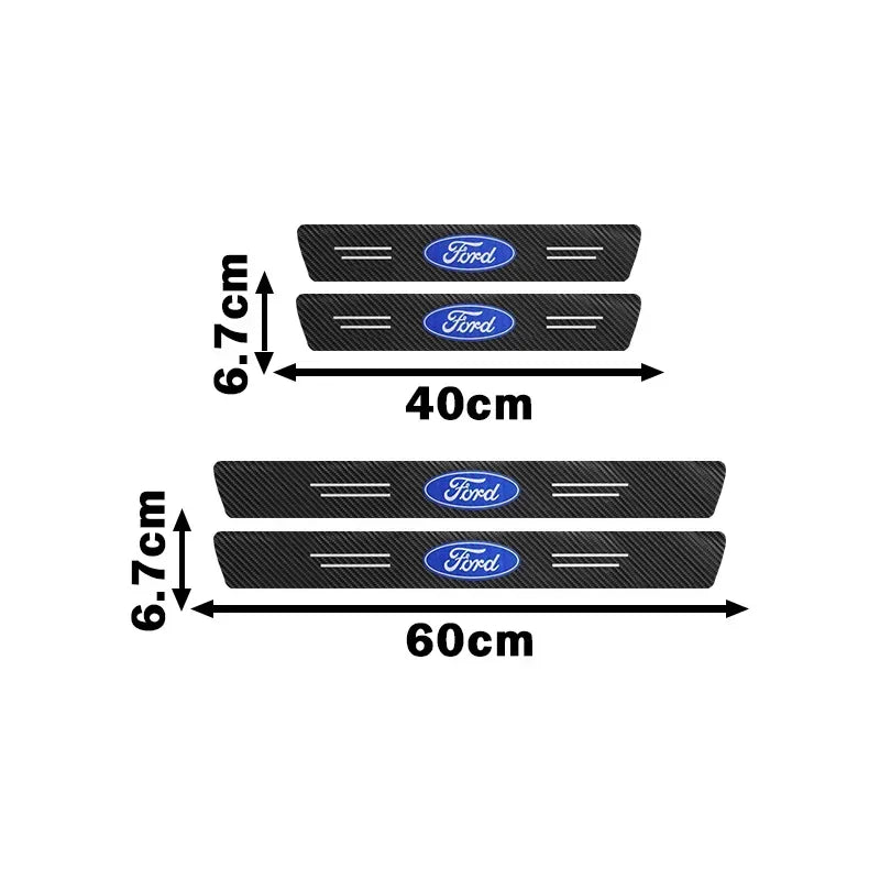 4/1Pc Carbon Fiber Car Door Edge Sill Protector Strip 3D Sticker For Ford