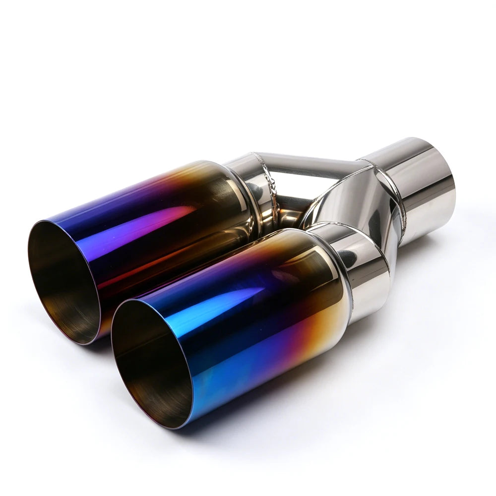 63mm Inlet 76mm Outlet Double Cylinder Stainless Steel Exhaust Tailpipe