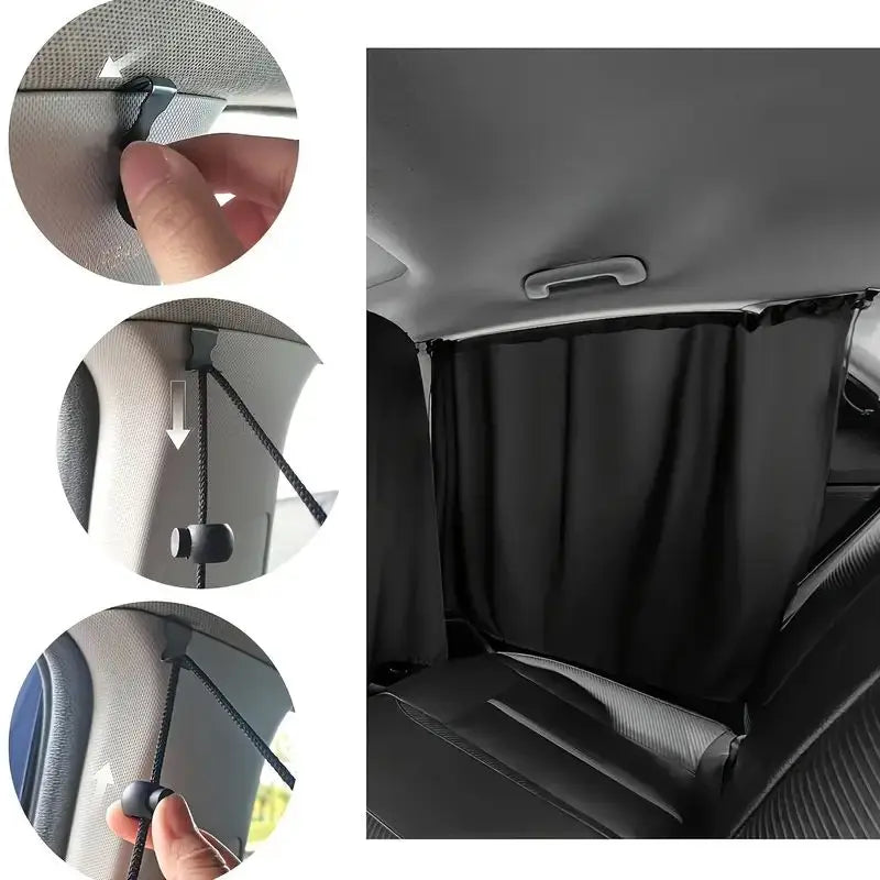 2pcs/set Car Privacy Curtains Sun Shade Isolation Privacy Curtain Car Air