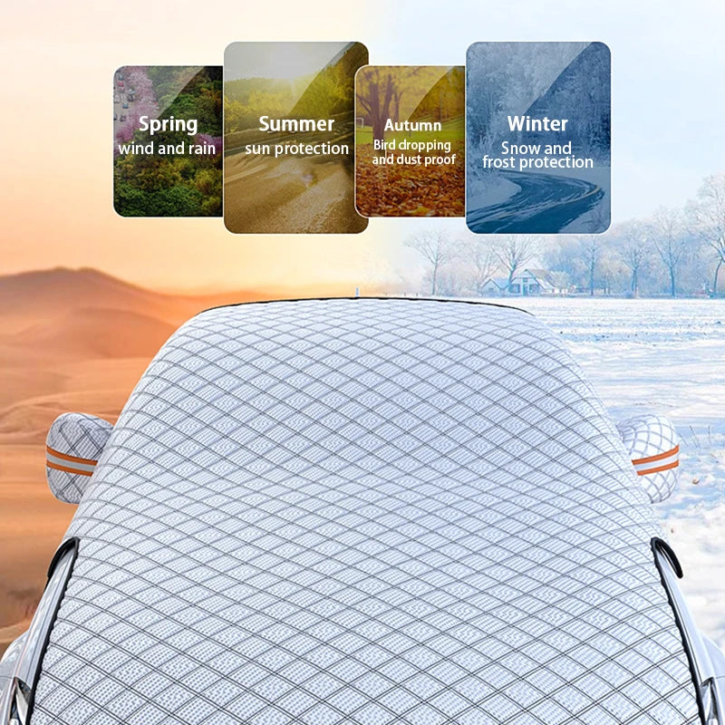 SEAMETAL Car Window Snow Cover Large Size Windshield Snow Shield with Hood