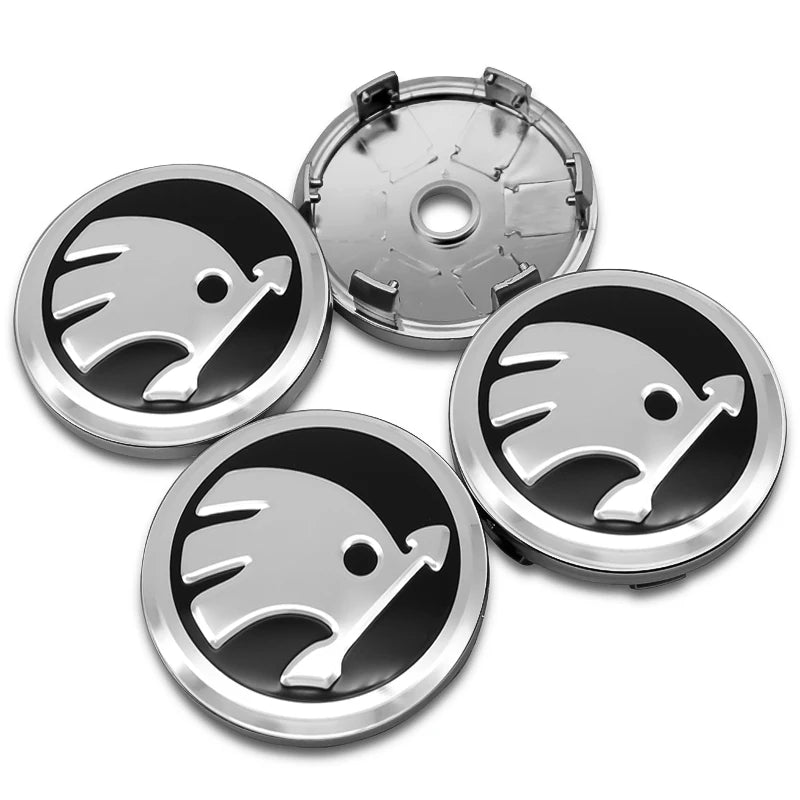 4Pcs 56mm 60mm Car Wheel Center Hub Caps Badge Rim Cover Emblem For Skoda