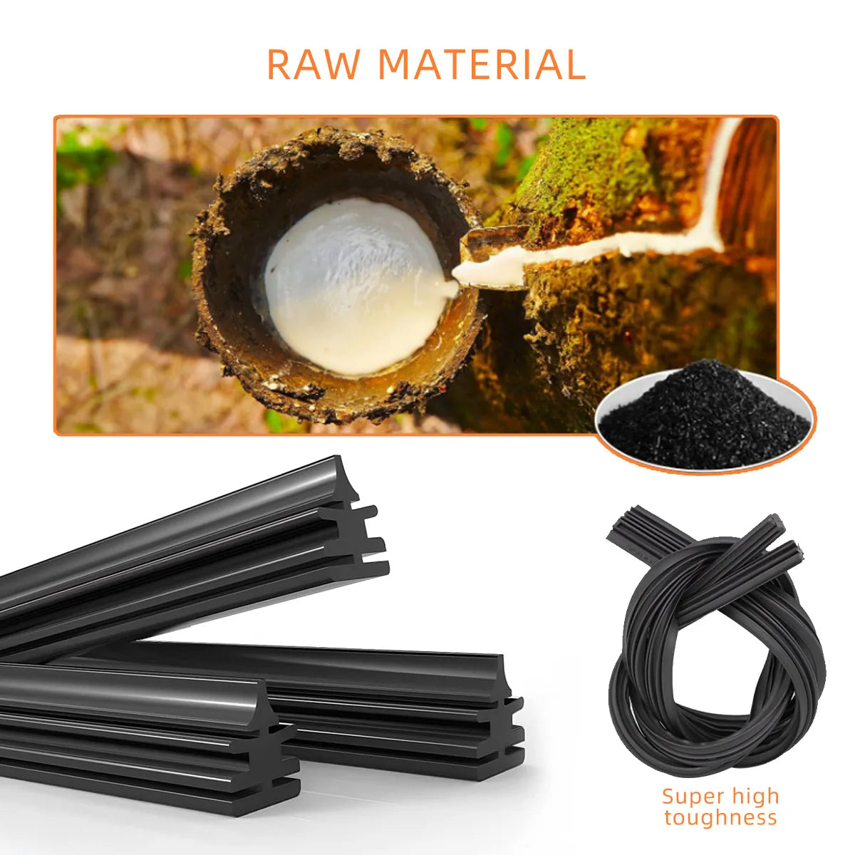 Car Windshield Rubber Strip Wiper 6mm Car Wiper Blade 14' 16' 17' 18' 19'