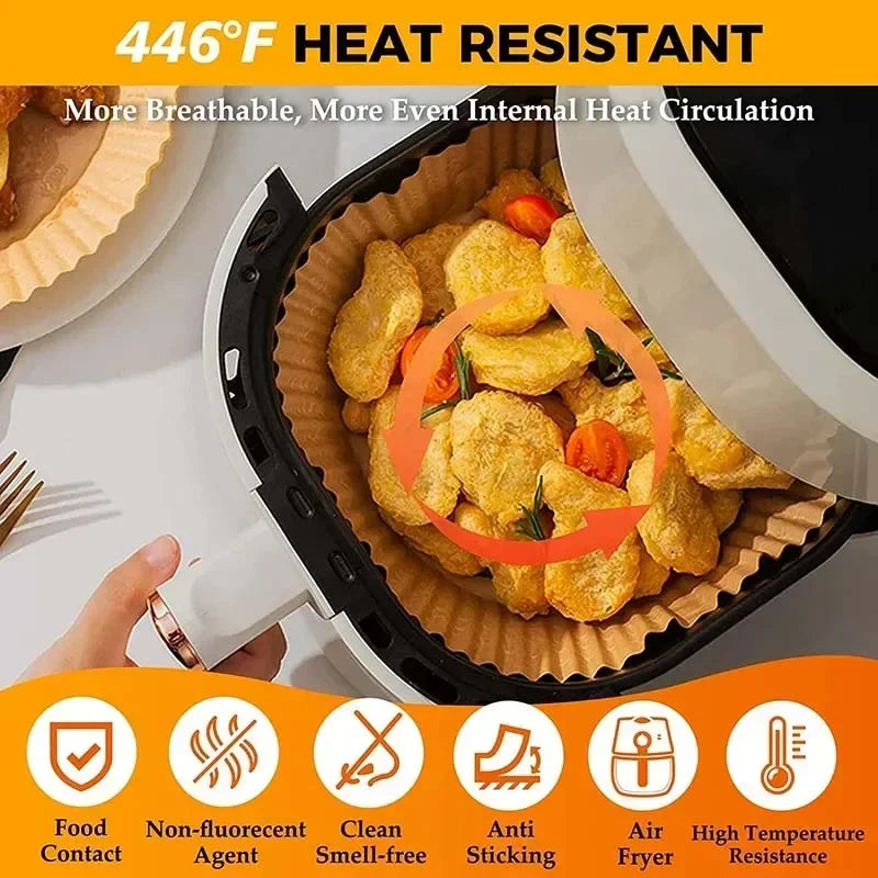 50Pcs Disposable Air Fryer Paper Oil Absorbing And Anti Oil Paper Tray Non