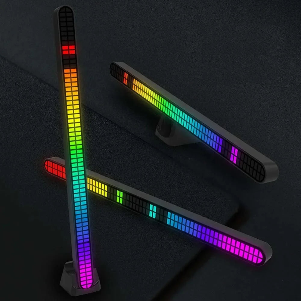 30CM Double-Row 64bit RGB PickUp LED Bar Voice Controlled Light