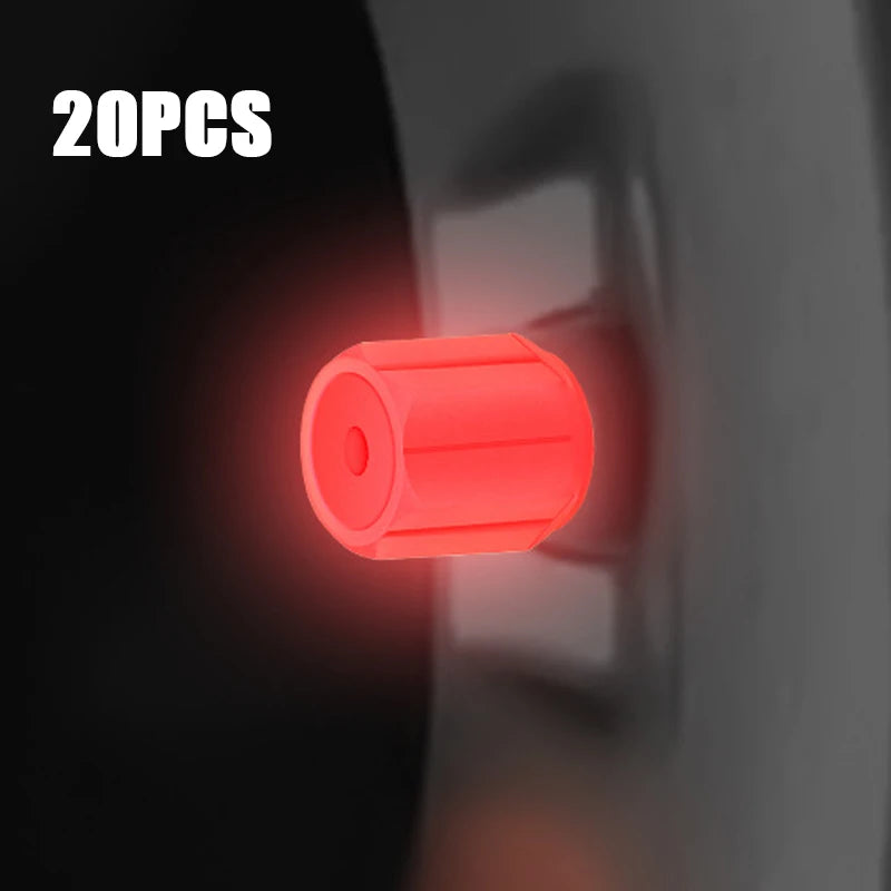 10/50pcs Luminous Valve Cap Car Fluorescent Tire Valves Cap Glow In The